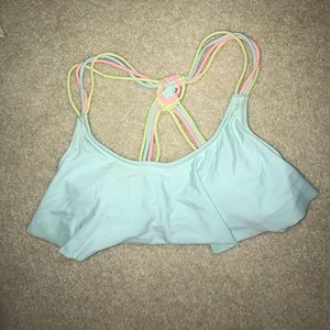 Flouncy Strappy Back Bathing Suit Top